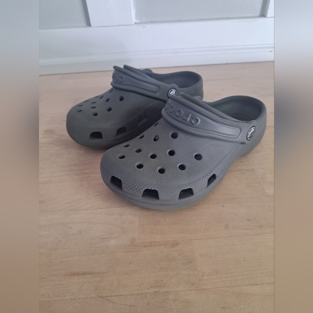 Kids Gray Crocs Clogs